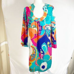 Trina Turk 100% Silk Shift Dress Size 6